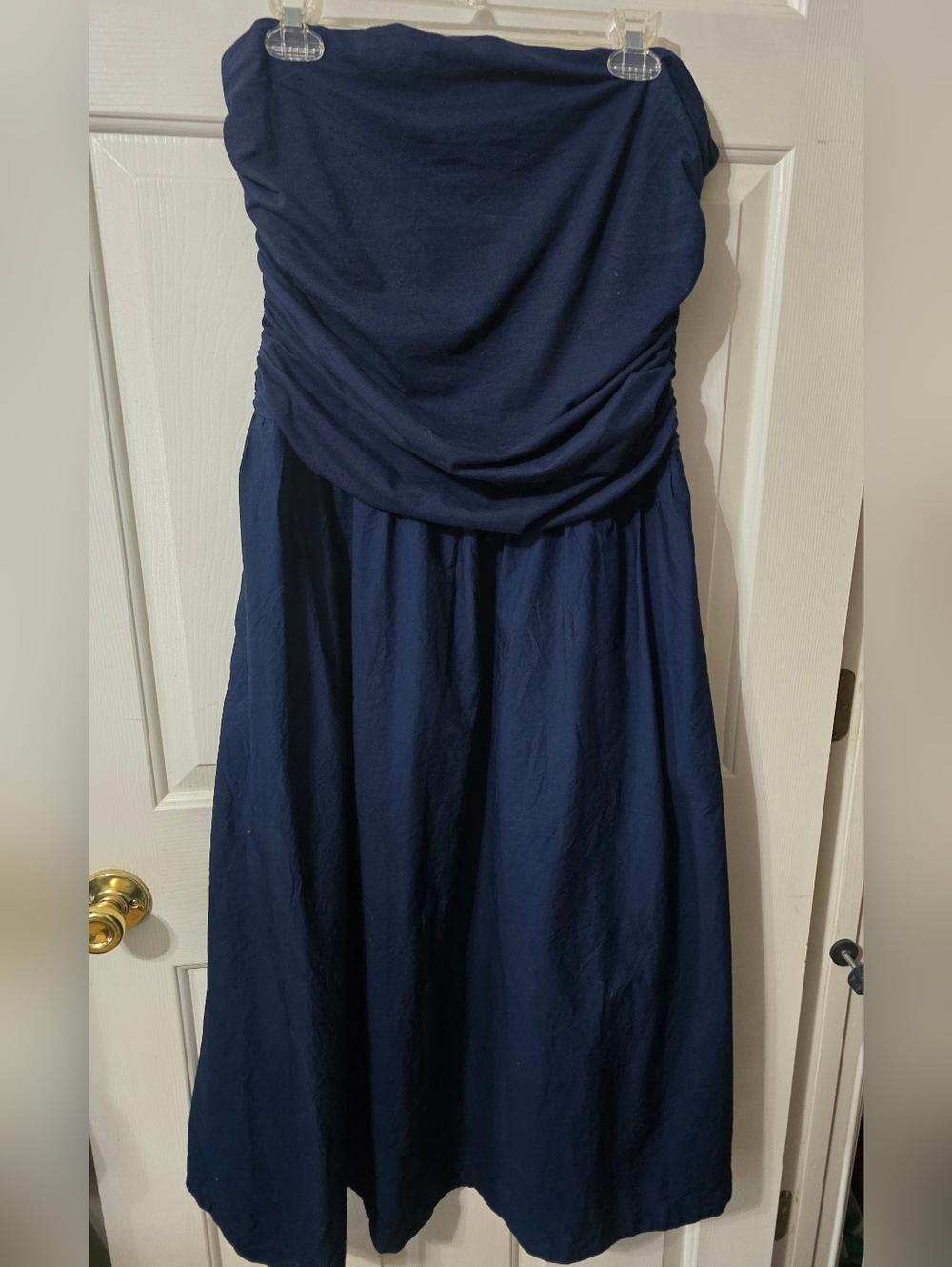 Loft Navy Strapless Maxi Dress